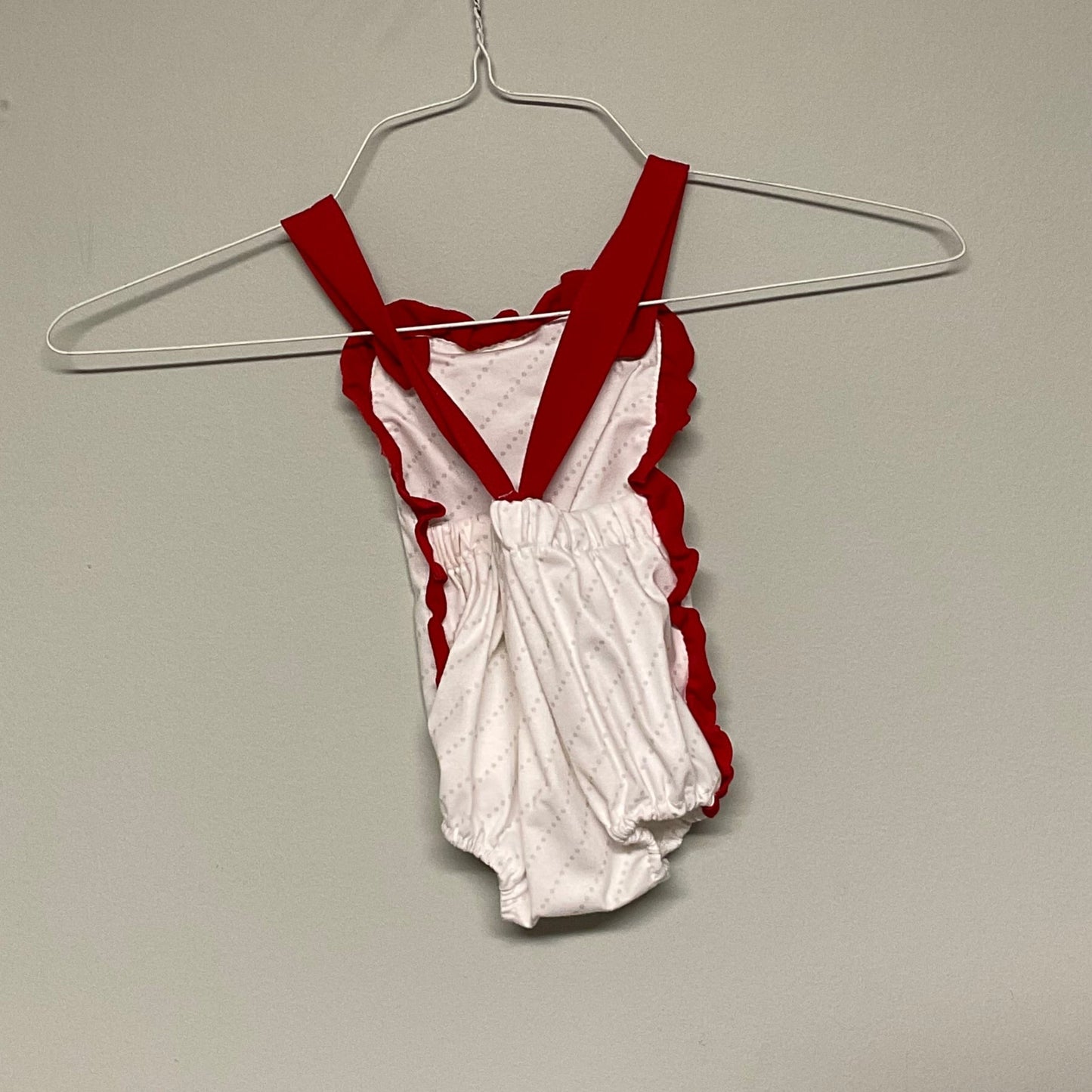 Abby + Evie firetruck sunsuit