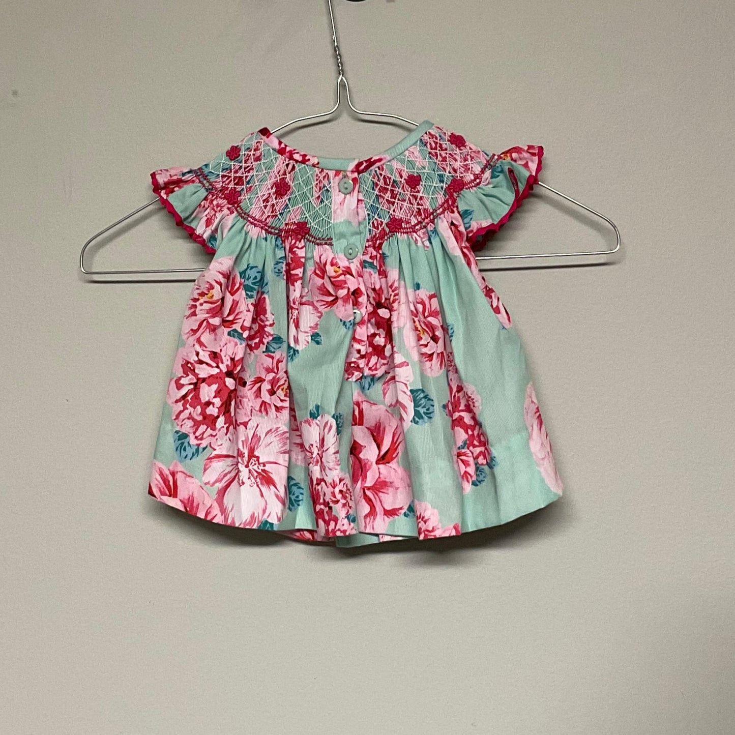 Lillie Js green pink floral dress