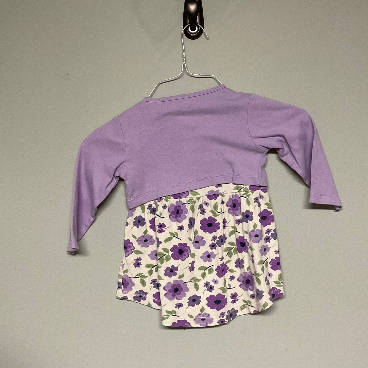 Purple floral dress + cardigan