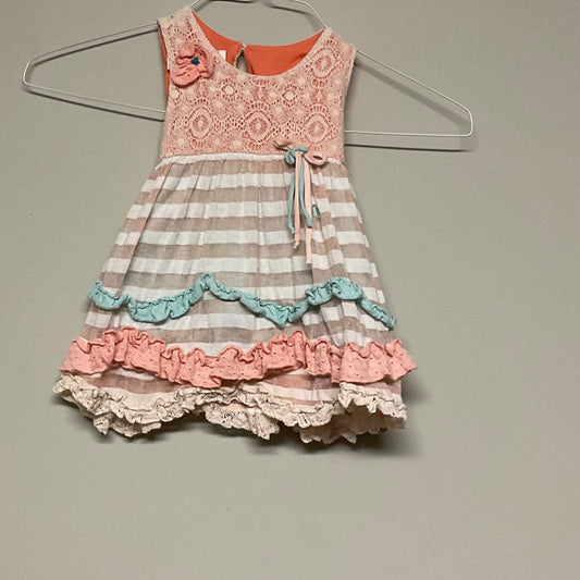 Isabella Chloe Pink/white/blue striped dress