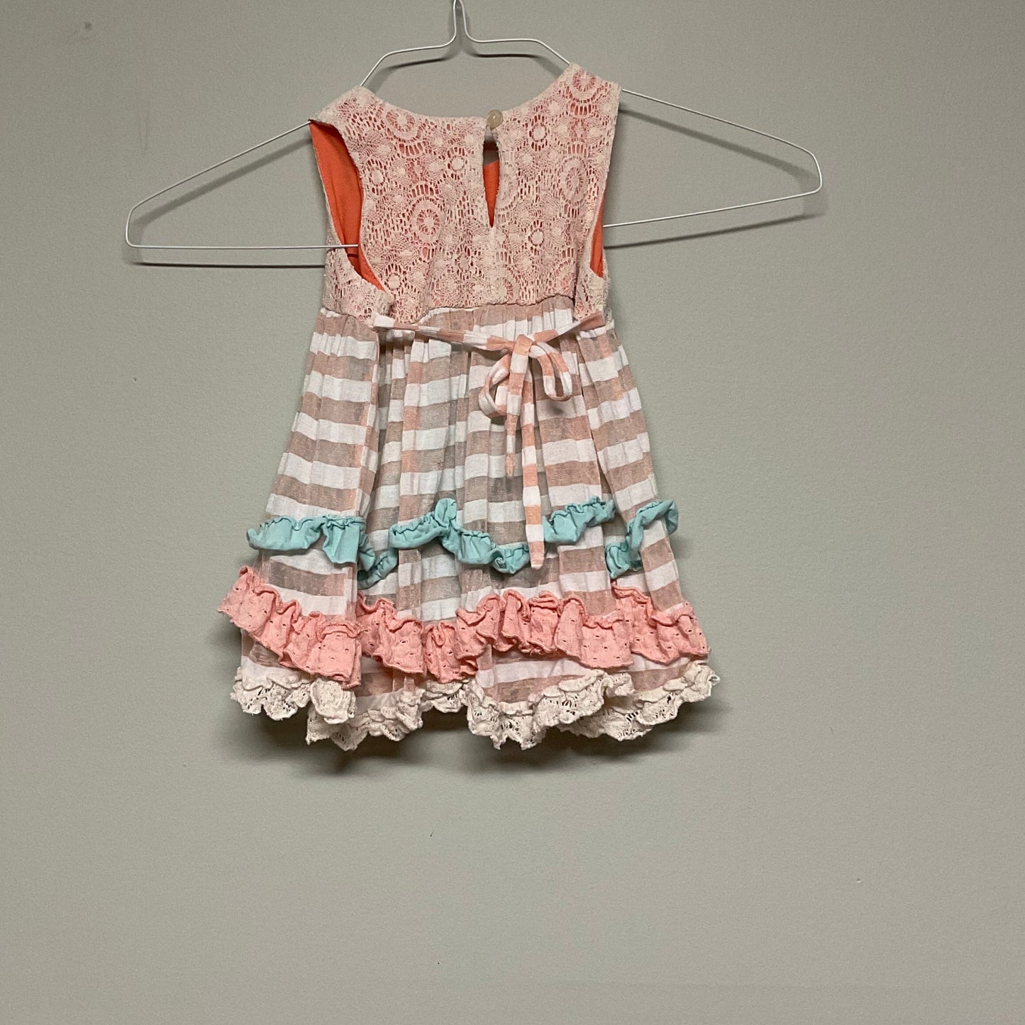 Isabella Chloe Pink/white/blue striped dress