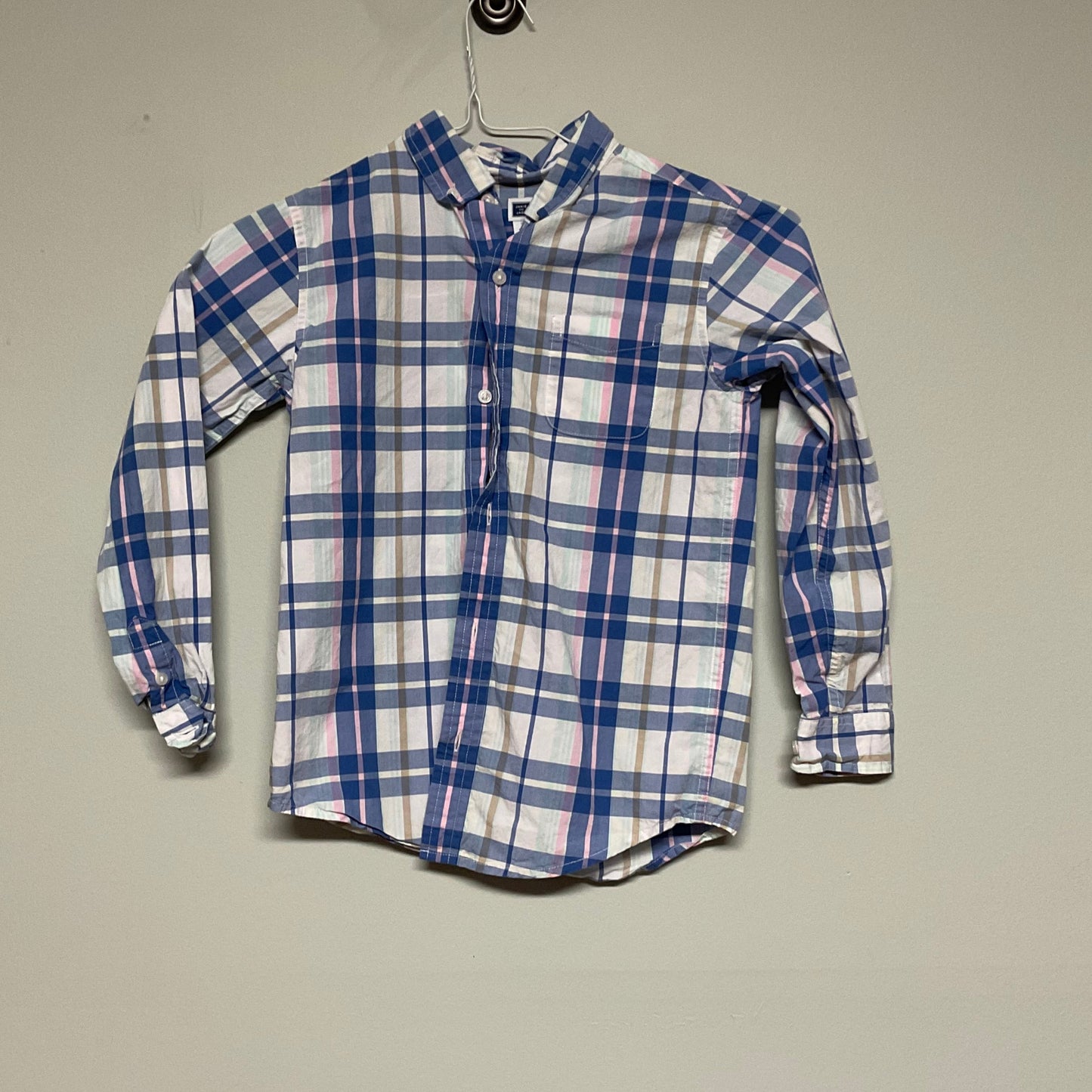 Janie and Jack blue/pink plaid button down