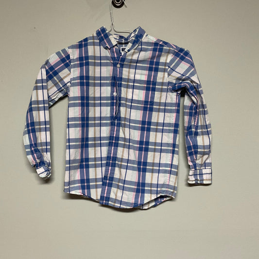Janie and Jack blue/pink plaid button down
