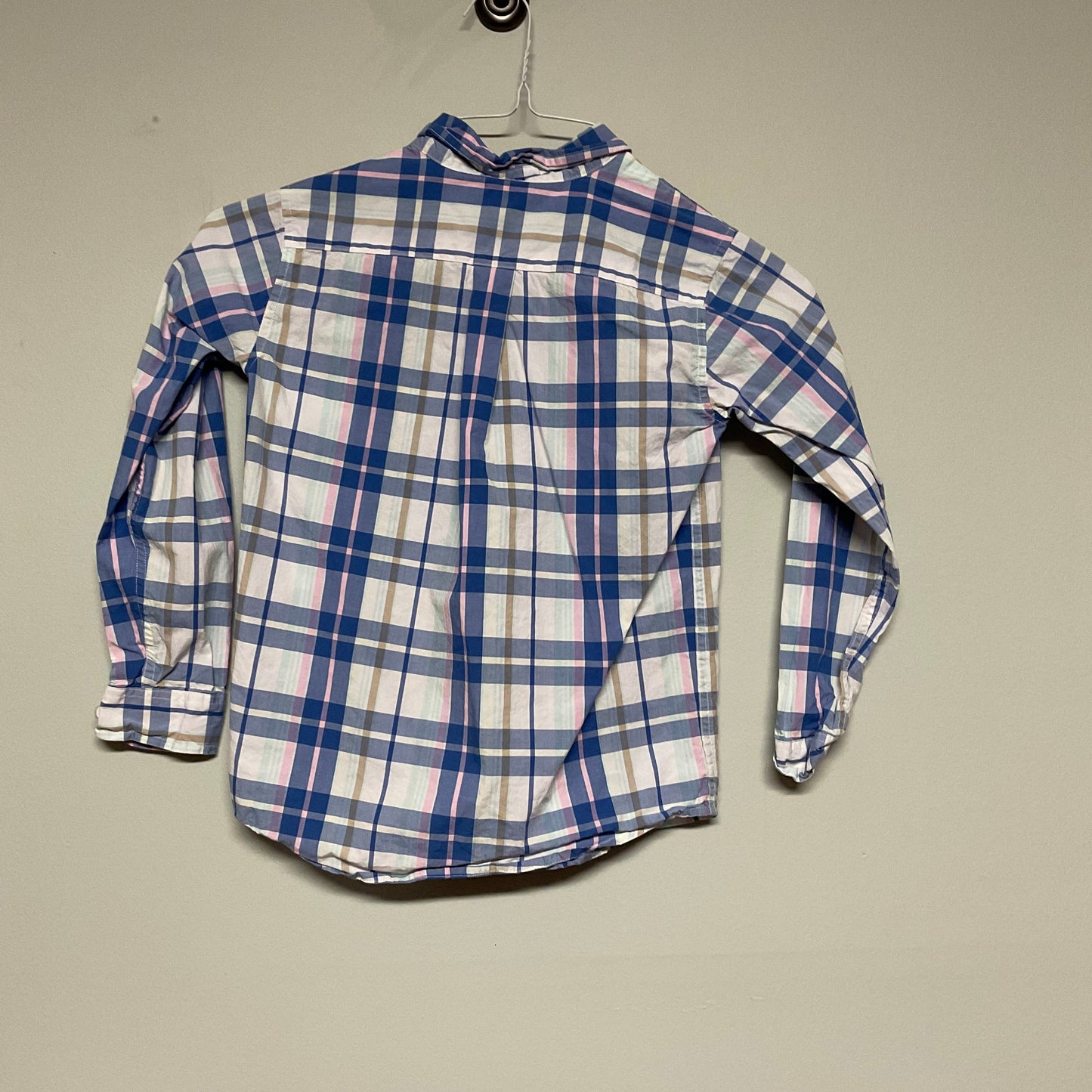 Janie and Jack blue/pink plaid button down