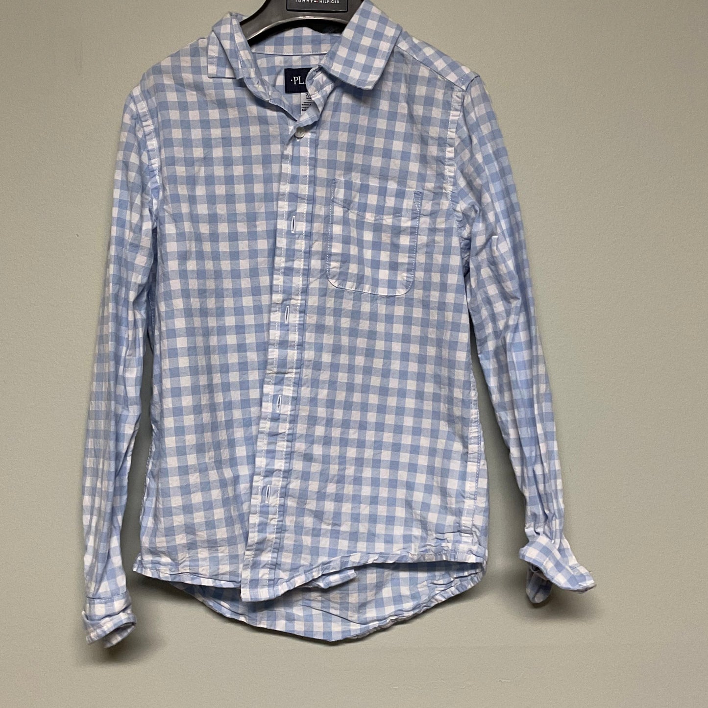 Children’s Place blue/white plaid button down