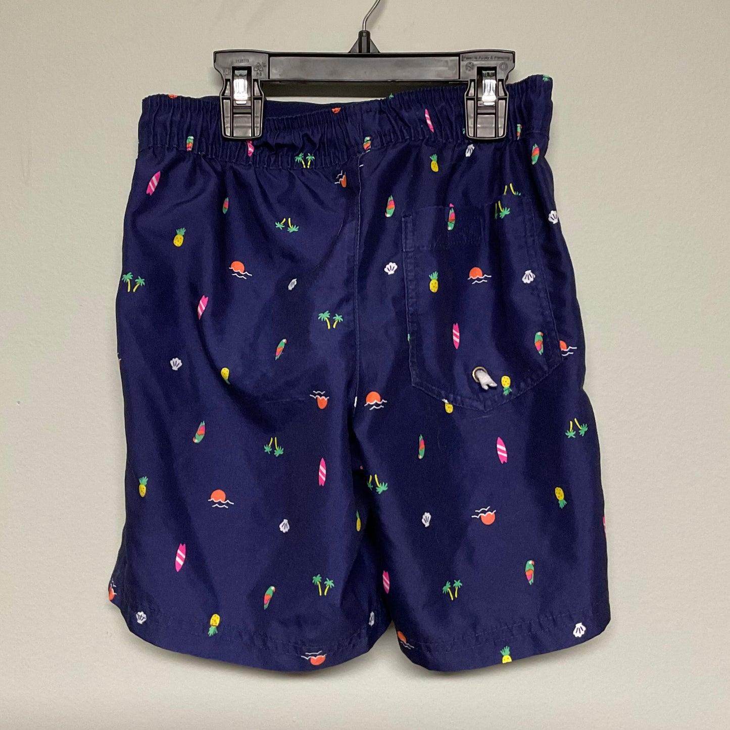 Cat & Jack Navy tropical swim trunks