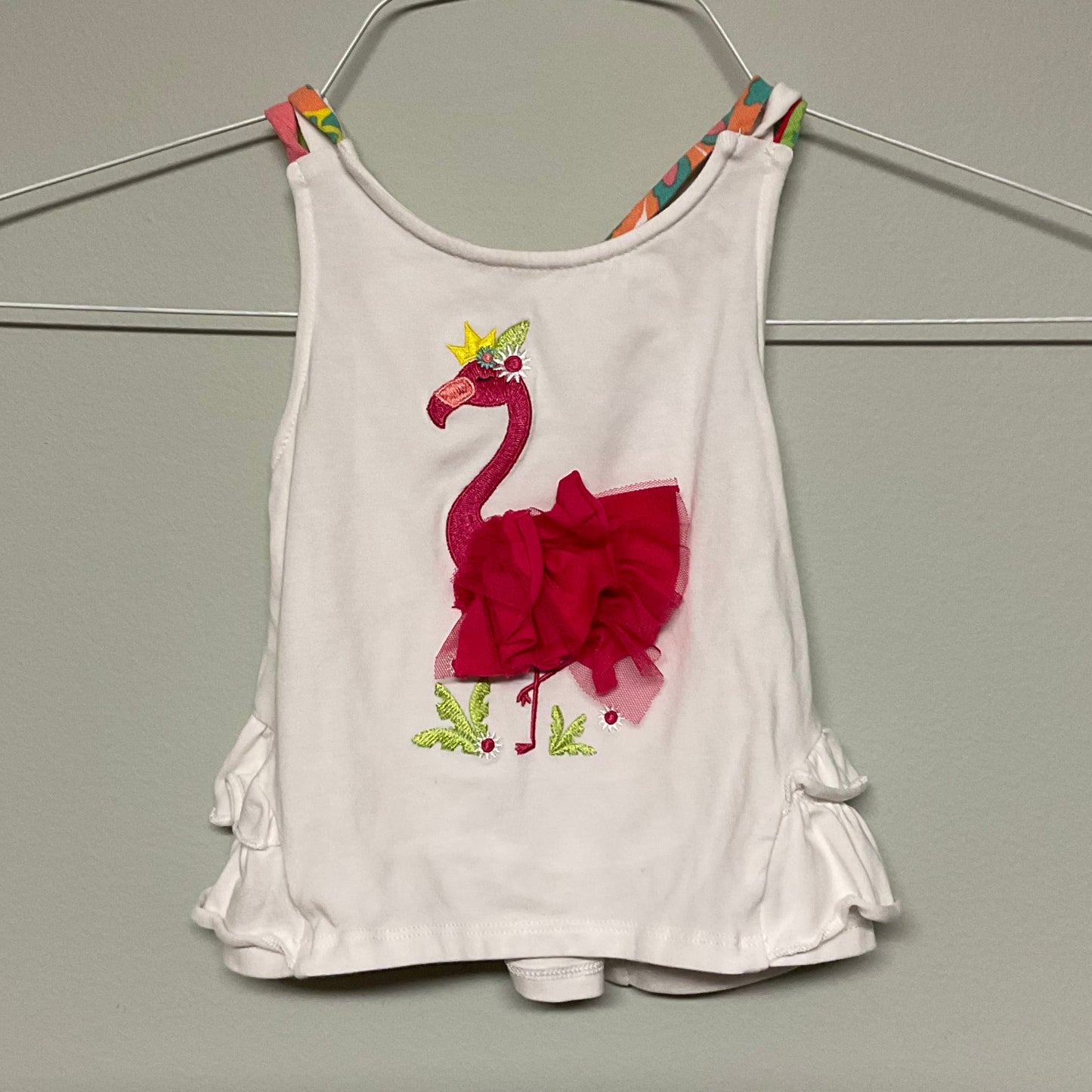 Bonnie Jean floral flamingo short set