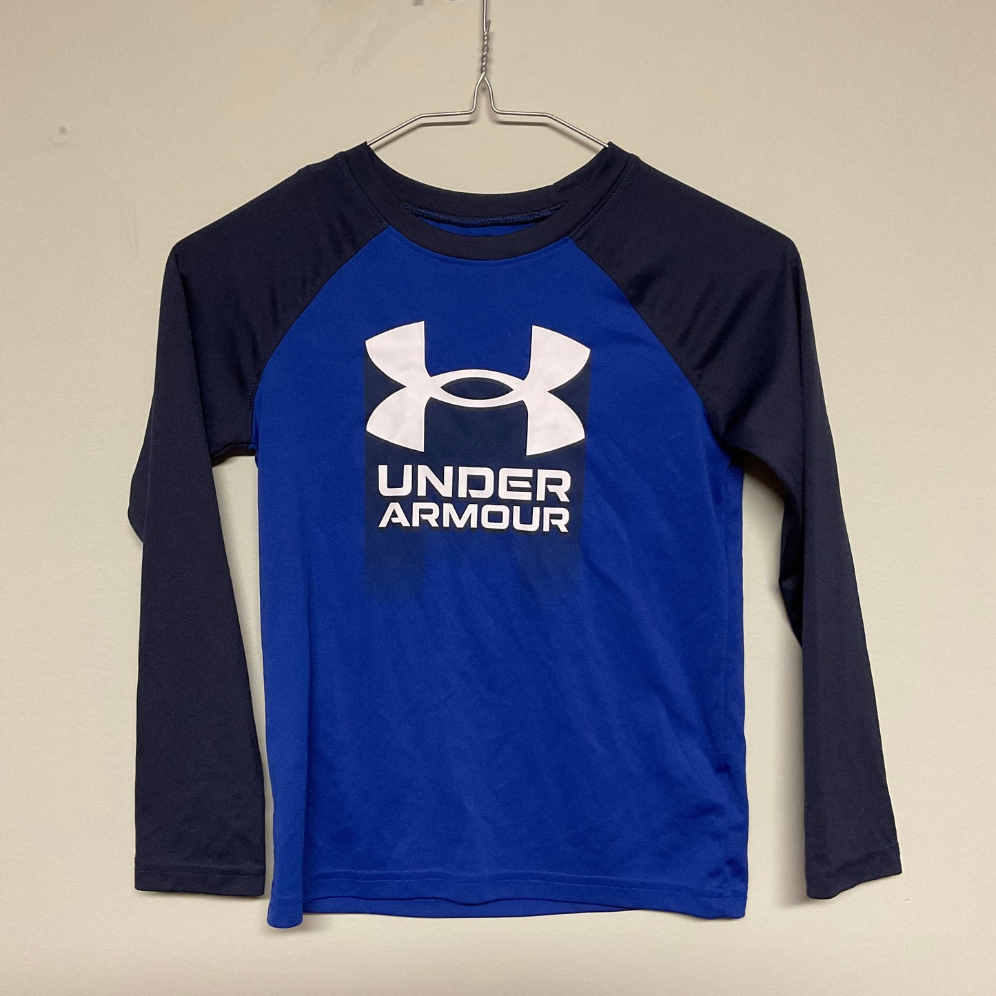 Long sleeved blue Under Armour shirt