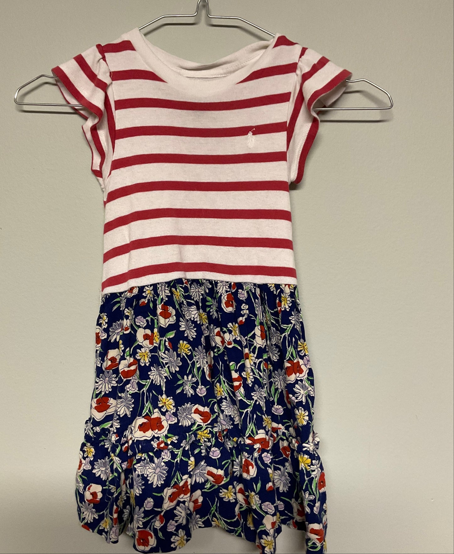 Polo red/blue floral dress