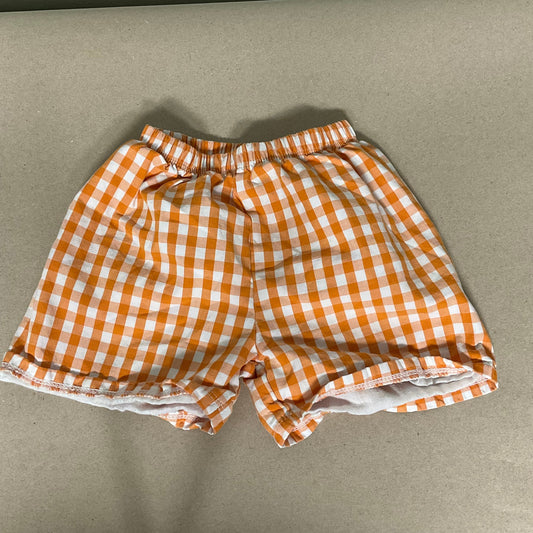Orange/white gingham shorts
