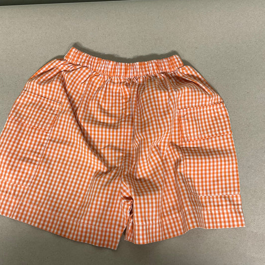 Orange/white gingham cargo shorts
