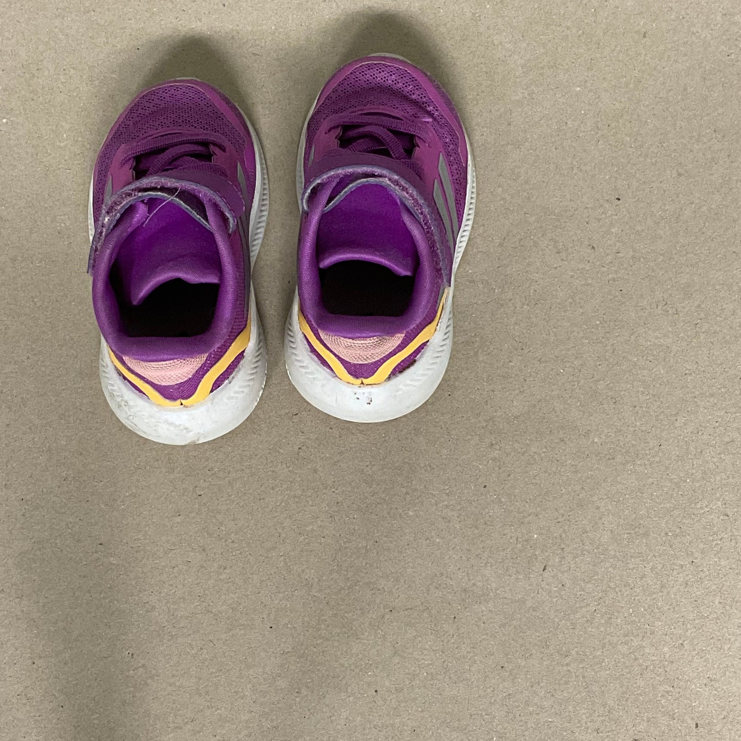 Purple Adidas velcro shoes