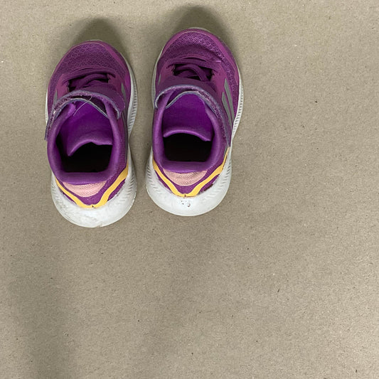 Purple Adidas velcro shoes