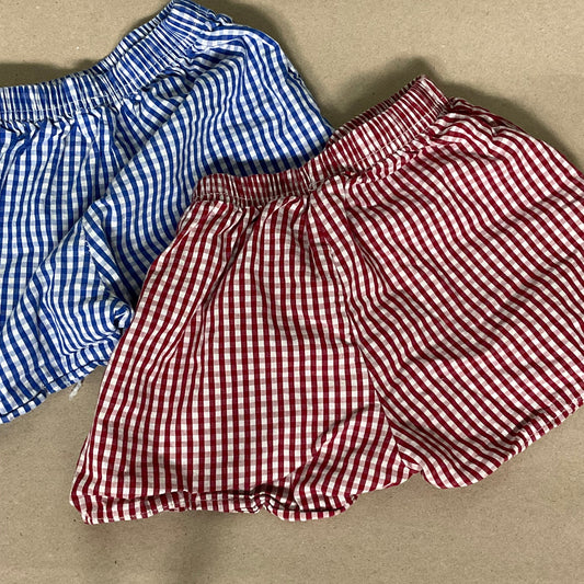 Shorts bundle - Navy/white gingham, red/white gingham