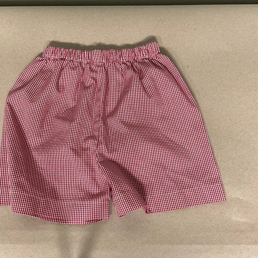 Red/white gingham shorts