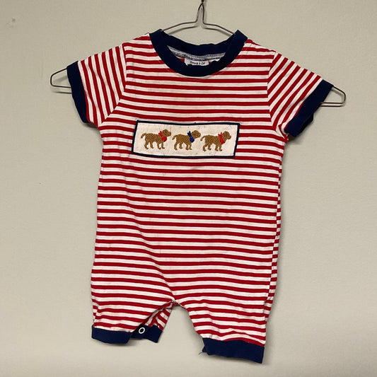 Smock it like it’s hot red/white/blue dogs shortie