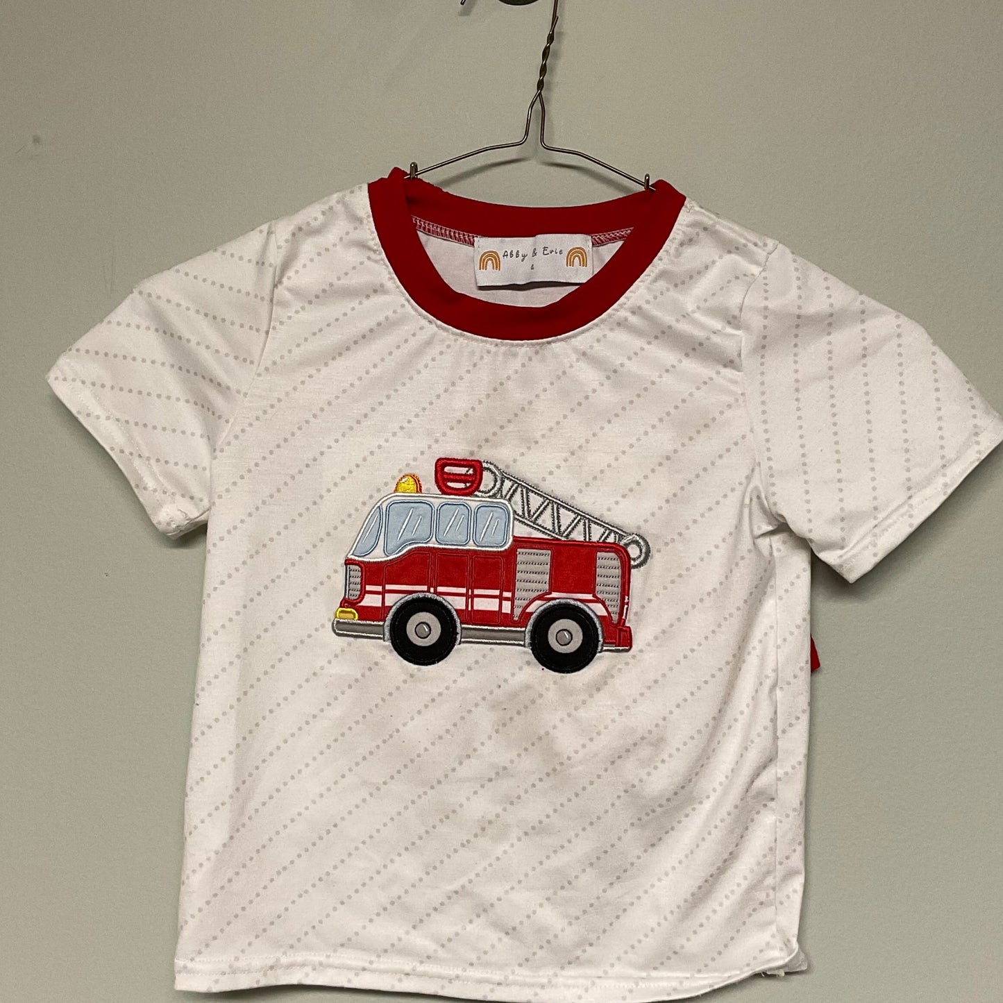 Abby + Evie firetruck short set