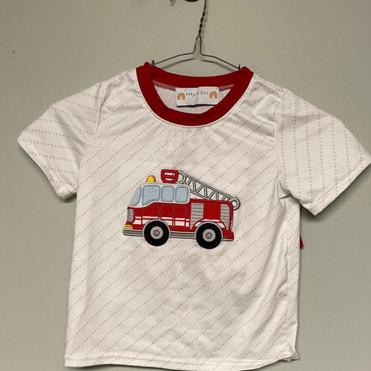 Abby + Evie firetruck short set