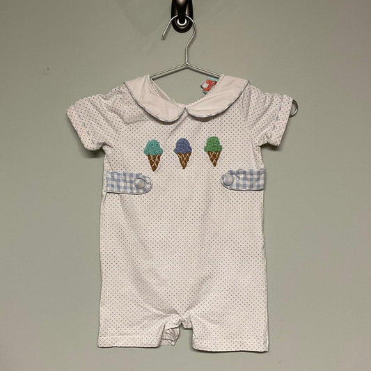 Smocked Flamingo/Ice Cream Dot Shortie