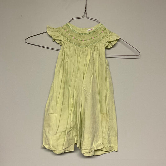 Green/Pink Floral Smocked Dress (Petit Ami)